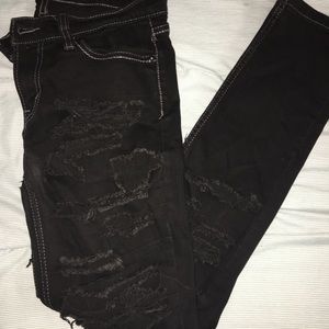 Hand distressed jeans by me